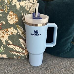 Stanley Light Blue Travel Tumbler with Handle and Straw